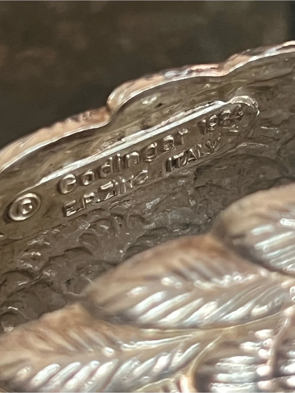 Vintage Godinger silver plate swan napkin/letter holder made in Italy